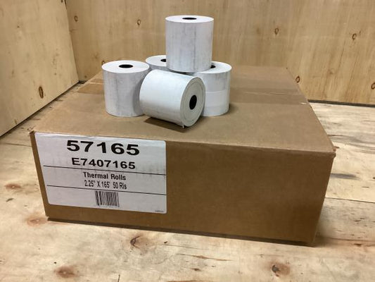Thermal Rolls, Receipt Paper, Credit Card, Cash Register, 2.25” x 165’, 50 rolls/case