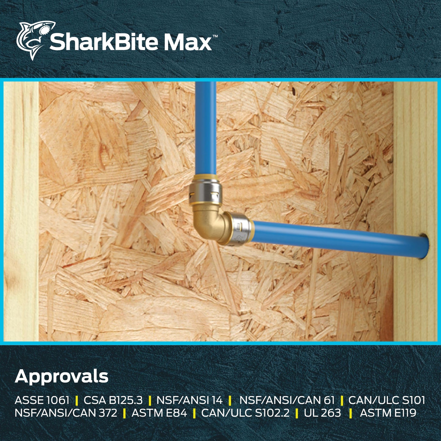 SharkBite Max 3/4 Inch 90 Degree Elbow, Push to Connect Brass Plumbing Fitting, PEX Pipe, Copper, CPVC, PE-RT, HDPE, UR256A