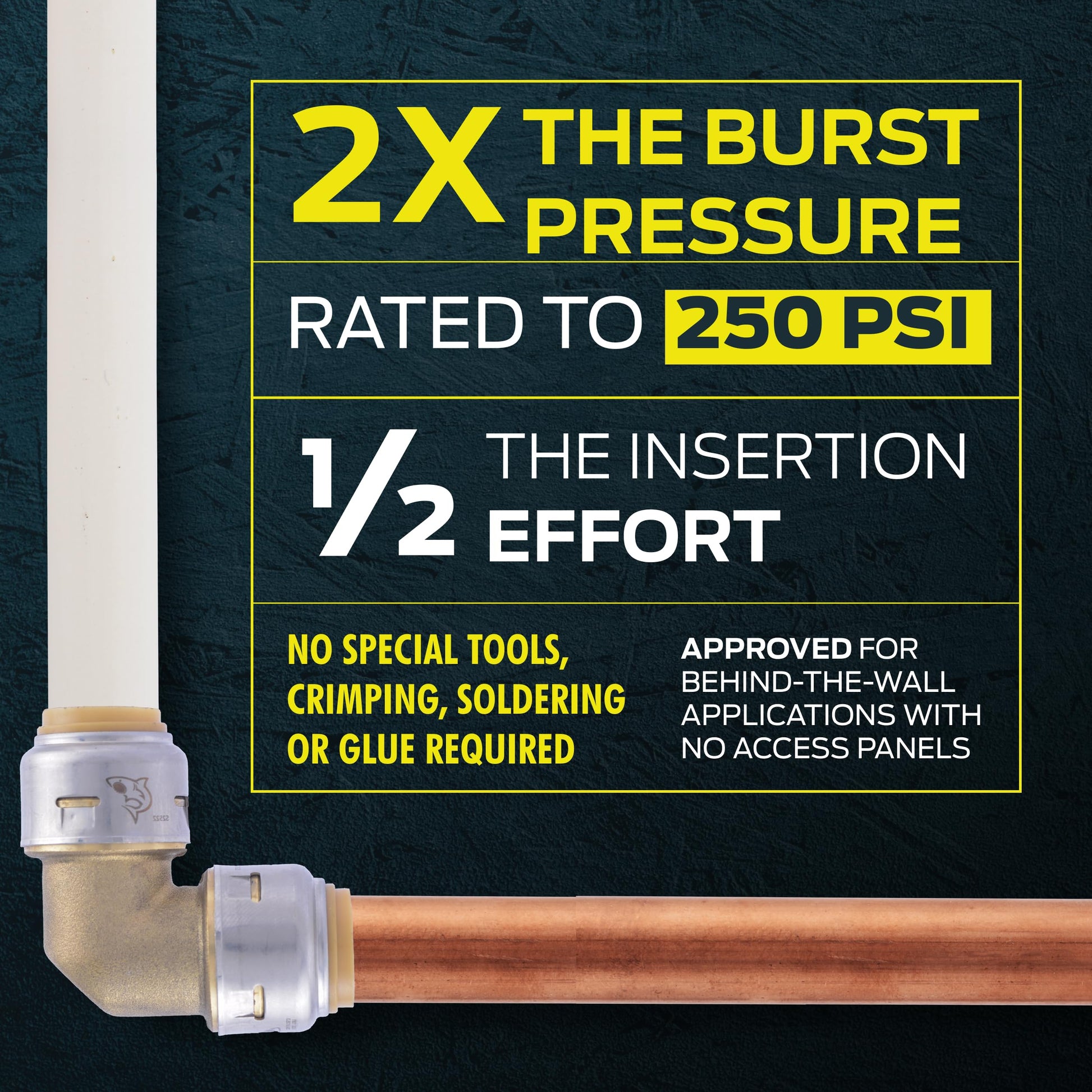 SharkBite Max 3/4 Inch x 3/4 Inch FIP x 15 Inch Stainless Steel Braided Flexible Water Heater Connector, Push to Connect Brass Plumbing Fitting, PEX Pipe, Copper, CPVC, PE-RT, HDPE, UR3088FX15