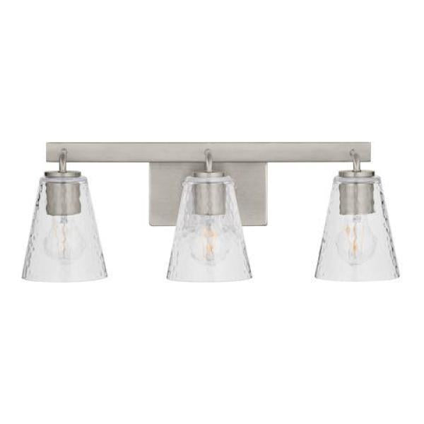 Westbrook 3-Light Brushed Nickel Modern Bathroom Vanity Light