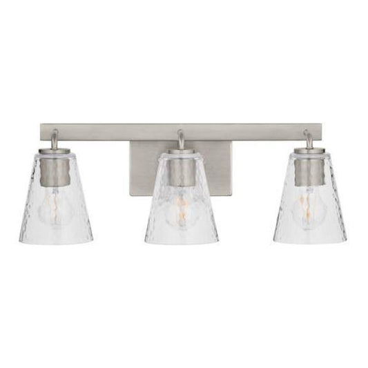 Westbrook 3-Light Brushed Nickel Modern Bathroom Vanity Light
