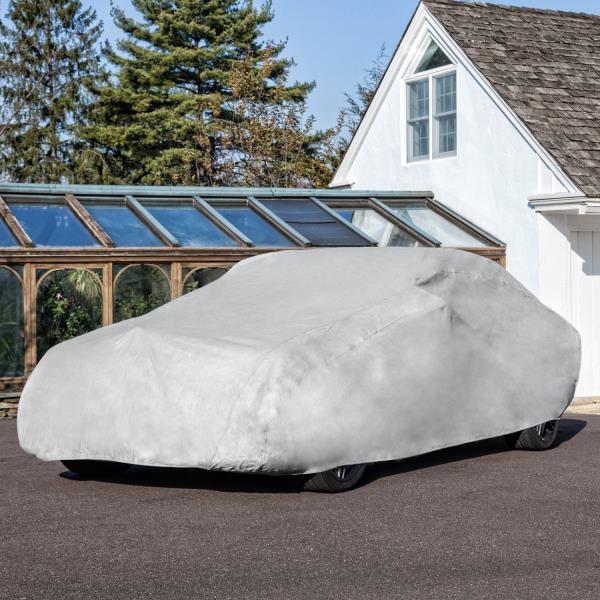 Budge Rain Barrier Hatchback Car Cover, Outdoor, Waterproof, Hatchback Car Cover fits Cars up to 161", Gray