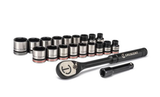 X10 3/8 in. Drive 6-Point Standard SAE/Metric Ratchet and Socket Set (20-Piece)