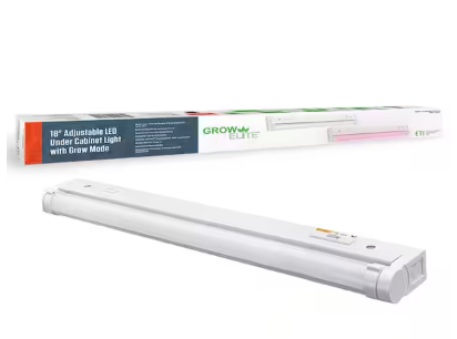 18 in. 9-Watt LED Under Cabinet Light Grow Light Adjustable Beam Angle 3 Color Options and Grow Mode Indoor Gardening