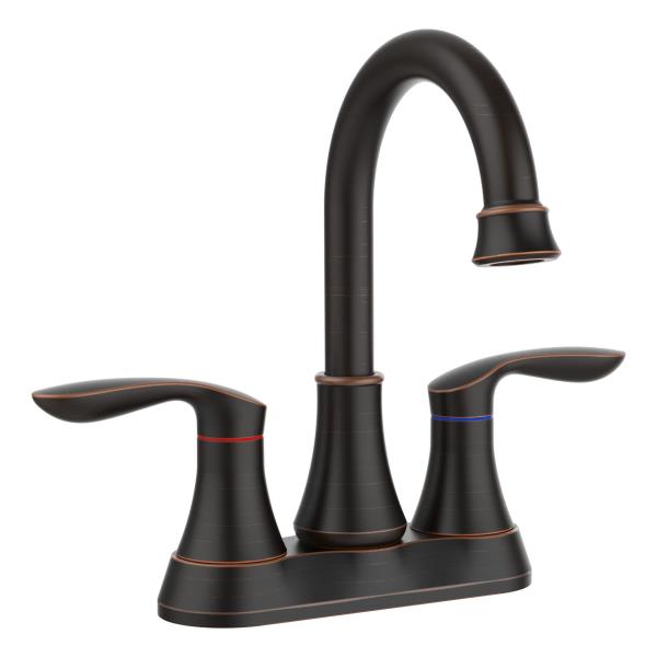 4" 2-Handle Bathroom Faucet w/ Pop-Up Drain & Supply Hoses in Oil Rubbed Bronze