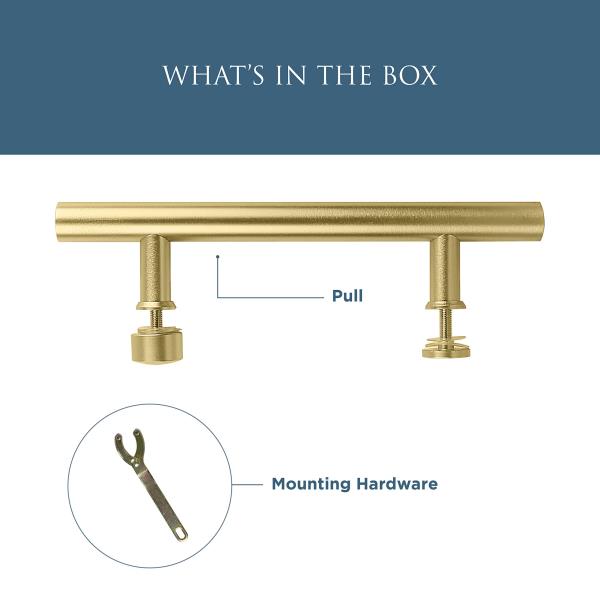 National Hardware N700-102 Interior Sliding Barn Door Hardware Madison Pull, 12-Inches, Easy to Install, Brushed Gold