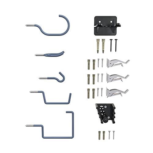 National Hardware N900-006 Garage Storage Tool Wall Hanger Hooks and Holder Clips for Brooms  Rakes  Bikes  Ladders  Gray