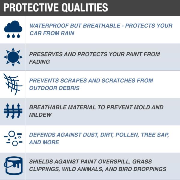Budge Rain Barrier Station Wagon Cover, Outdoor, Waterproof, Breathable, Station Wagon Cover fits Station Wagons up to 184", Gray