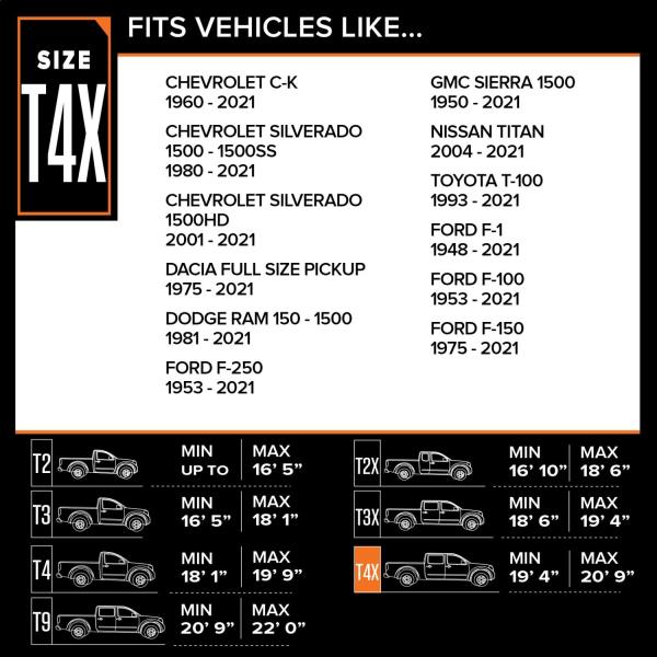 Budge - TRB-4X Rain Barrier Truck Cover, Outdoor, Waterproof, Breathable, Truck Cover fits Trucks up to 249" L x 70" W x 60" H, Gray