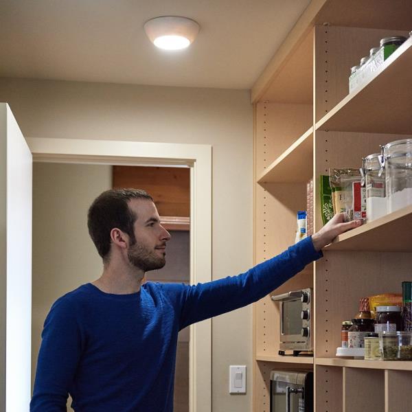 Beams MB990 300 Lumen LED UltraBright Wireless Battery Powered Motion Sensing Indoor/Outdoor Ceiling Light, 1-Pack, White