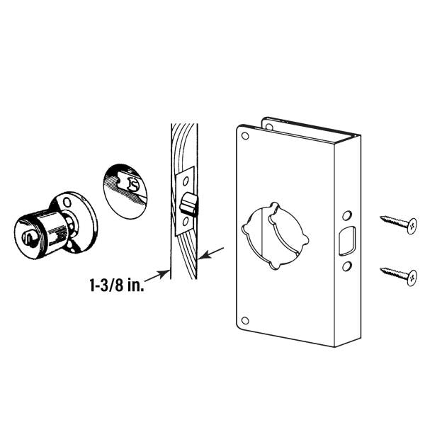 Prime-Line U 10744 Brass Lock and Door Reinforcement Plate for 1-3/8 In. Thick Doors, Bronze Finish (Single Pack)