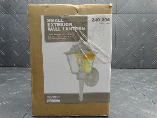 13.5 in. 1-Light White Outdoor Lantern Wall Light Fixture W/ Clear Glass HW 5004