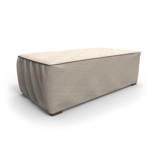 Budge P5A35PM1 English Garden Patio Ottoman / Coffee Table Cover Heavy Duty and Waterproof, Medium, Tan Tweed