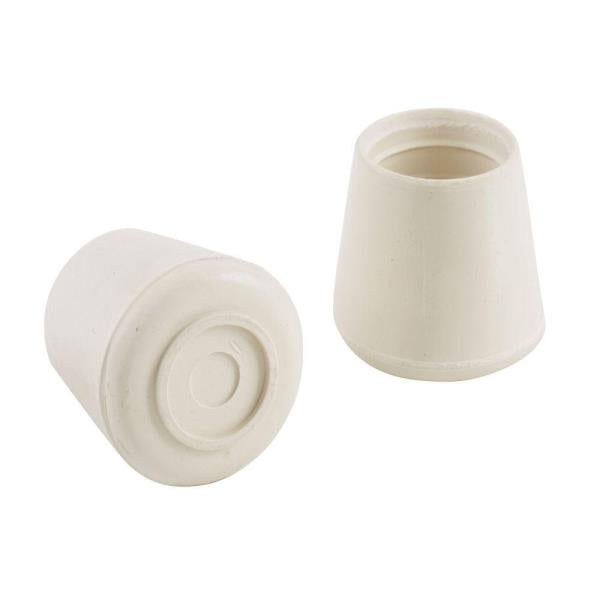 3/4 in. Off-White Rubber Leg Caps for Table, Chair, and Furniture Leg Floor Protection (4-Pack)