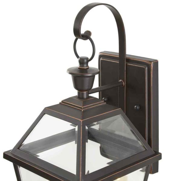 20.25 in. 2-Light Espresso Bronze Hardwired Outdoor Wall Light Lantern Sconce