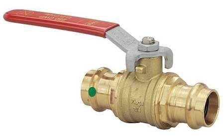 In-Line Ball Valve, 3/4 in Nominal, Press End Style, Bronze/Brass Body, Full Port, EPDM Softgoods, I