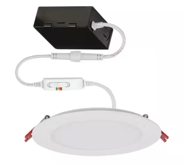 Premium Series 6 in. LED, 2-Level Lumen Select, Ultraslim Canless Recessed Light, Adjustable CCT