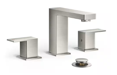 8 in. Widespread Double-Handle Low-Arc Bathroom Faucet in Brushed Nickel