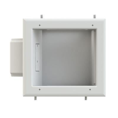 White 1-Gang Cable Pass-Through Plastic Wall Plate TV Multimedia Recessed Box