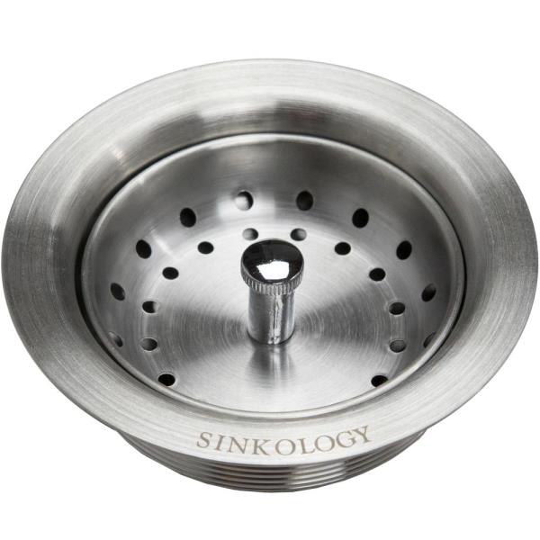 SinkSense 3.5 in. Heavy Duty Basket Strainer Drain with Post Style Basket in Stainless Steel