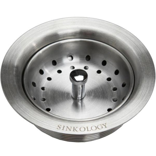 SinkSense 3.5 in. Heavy Duty Basket Strainer Drain with Post Style Basket in Stainless Steel