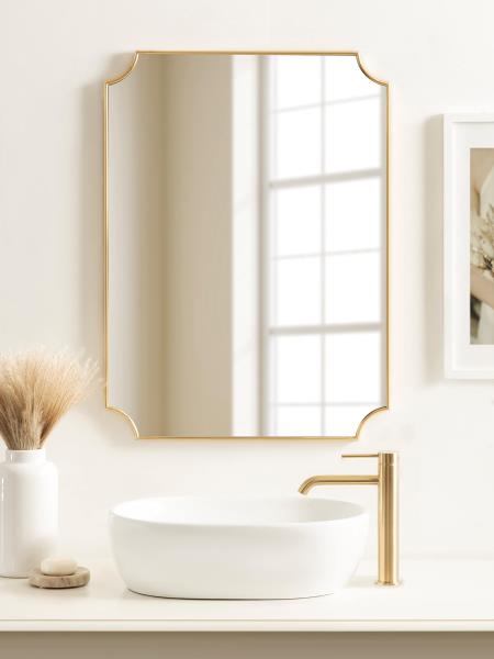 22" x 30" Glam Scalloped Gold Wall Mirror 