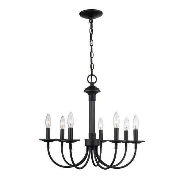 7-Light Oil Rubbed Bronze Candle Chandelier Light Fixture
