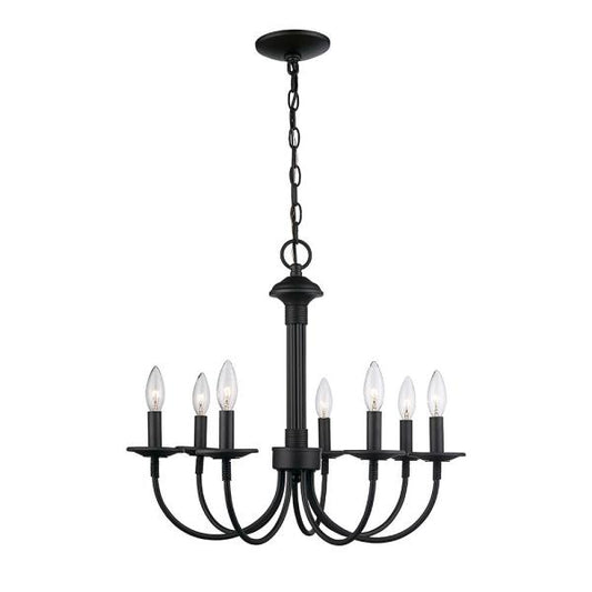 7-Light Oil Rubbed Bronze Candle Chandelier Light Fixture